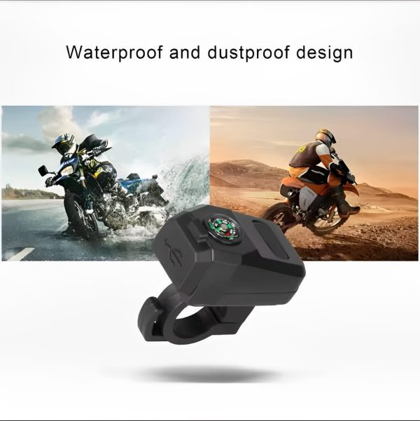 MotoCharge Pro – USB Charger with Compass (Waterproof, 36–105V)