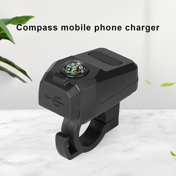 MotoCharge Pro – USB Charger with Compass (Waterproof, 36–105V)